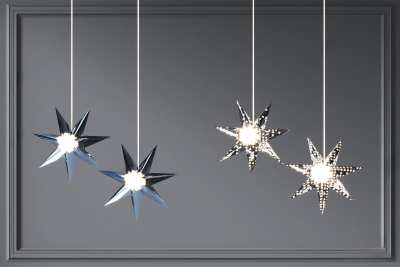 现代星星吊灯3D模型下载